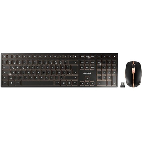 CHERRY DW 9100 Rugged Keyboard & Mouse - English (UK) - USB Scissors Wireless Bluetooth 4.0 2.40 GHz Keyboard - 105 Key - 