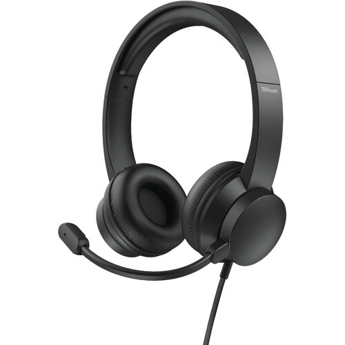 Trust Rydo Wired On-ear Stereo Headset - Black - Binaural - Ear-cup - 20 Hz to 20 kHz - 180 cm Cable - USB