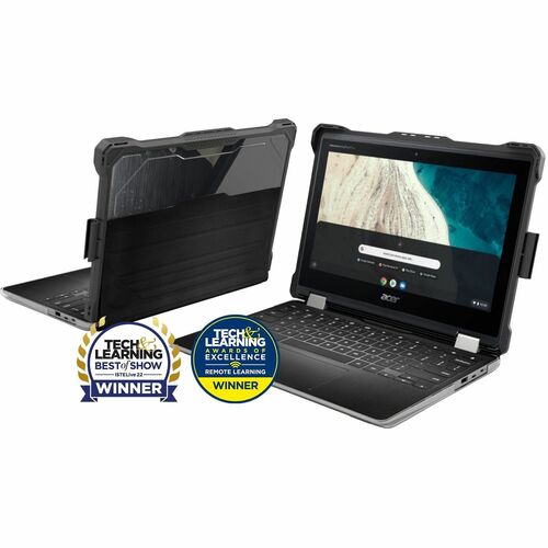 MAXCases Extreme Shell-L Rugged New Case for Acer Chromebook - Textured Grip - Clear/Black - Impact Resistant, Scratch Res