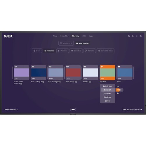 NEC Display MultiSync P555-MPi4 1397 mm LCD Digital Signage Display - Energy Star - Cortex A72 1.50 GHz - 3840 x 2160 - Ed