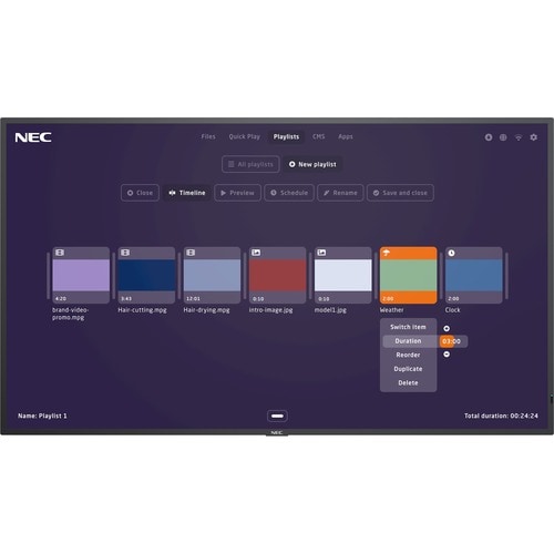NEC Display MultiSync ME551-MPi4 1397 mm LCD Digital Signage Display - Energy Star - Touchscreen Cortex A72 1.50 GHz - 384