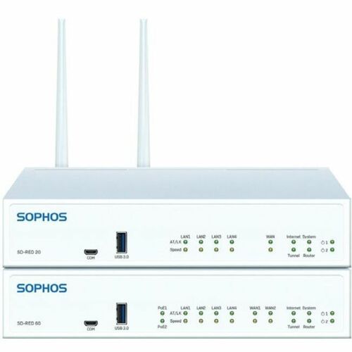 Sophos SD-RED 60 Network Security/Firewall Appliance - 6 Port - 10/100/1000Base-T, 1000Base-TX - Gigabit Ethernet - 850 Mb