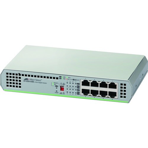Allied Telesis CentreCOM GS910 AT-GS910/8E 8 Portas Comutador Ethernet - Gigabit Ethernet - 10/100/1000Base-TX - 2 Camada 