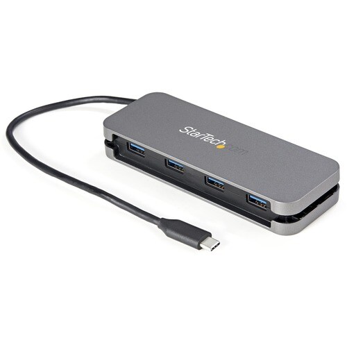 StarTech.com USB-Hub - USB 3.2 (Gen 1) Typ C - Tragbar - Schwarz, Grau - UASP-Support - 4 Total USB Port(s) - PC, Linux, Mac