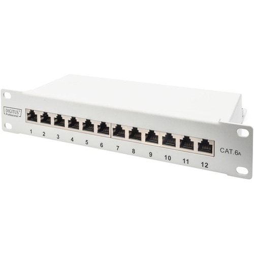 DIGITUS Professional 12 Port(s) Network Patch Panel - 12 x RJ-45 - Cabinet Mountable