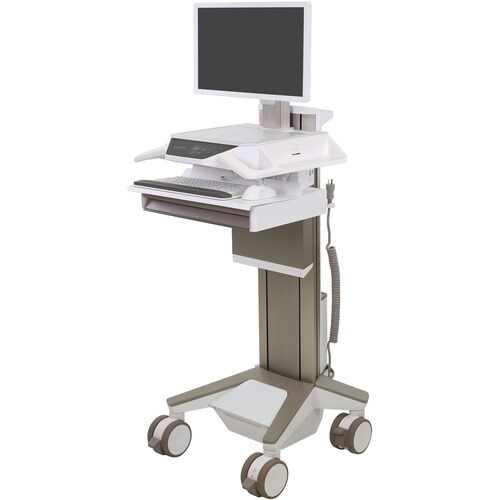 Ergotron CareFit Medical Cart - TAA Compliant - 1 Drawer - Push/Pull Handle - 17.01 kg Load Capacity - 4 Casters - 127 mm 