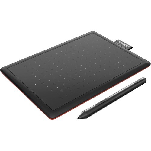 Wacom One by CTL-472 Tableta gráfica - 2540 lpi - Cable - Negro, Rojo - 152mm x 95mm Active Area - 2048 Nivel de presión -
