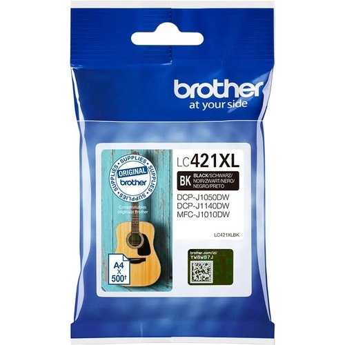 Brother LC421XLBK Original High Yield Inkjet Ink Cartridge - Black - 1 Pack - 500 Pages