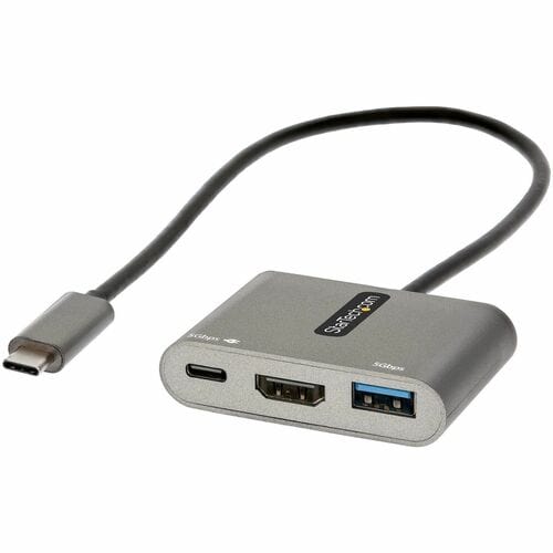 StarTech.com USB C Multiport Adapter, USB-C to HDMI 4K, 100W PD Pass-Through, USB 3.0 Hub 5Gbps (1xC/1xA), USB-C Mini Dock