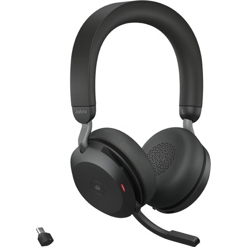 Jabra Evolve2 75 Wireless On-ear Stereo Headset - Black - Binaural - USB-C - Ear-cup - 3000 cm - Bluetooth - 20 Hz to 20 k