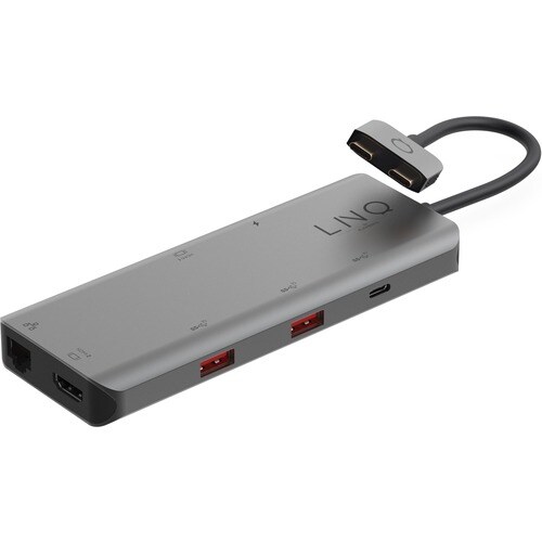 LINQ USB Type C Docking Station - 100 W - Black - 2 Displays Supported - 4K - 3840 x 2160 - 2 x USB Type-A Ports - USB Typ