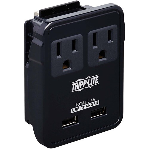 Tripp Lite by Eaton Safe-IT SK2UTRAVAM 4-Outlets Power Plug - 2 x NEMA 5-15R, 2 x USB Receptacle - 120 V AC / 10 A, 230 V 