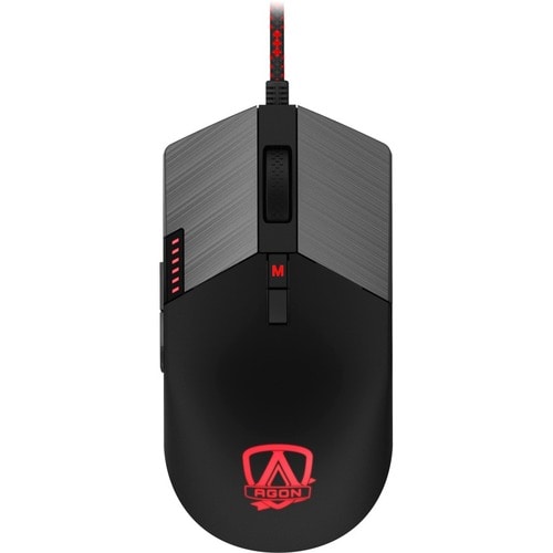 AOC AGON AGM700 Rato para jogos - USB 2.0 - Ótico - 8 Taste(n) - 8 Programmable Button(s) - Preto - Cabo - 16000 dpi - Rod