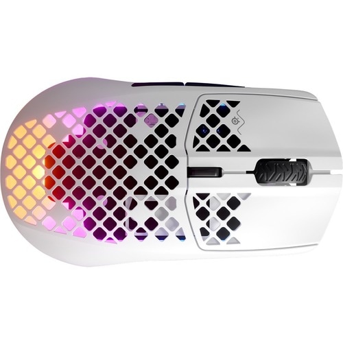 SteelSeries Aerox 3 Wireless Gaming Mouse - Bluetooth - USB Type C - Optical - 6 Button(s) - Snow - Wireless - 2.40 GHz - 