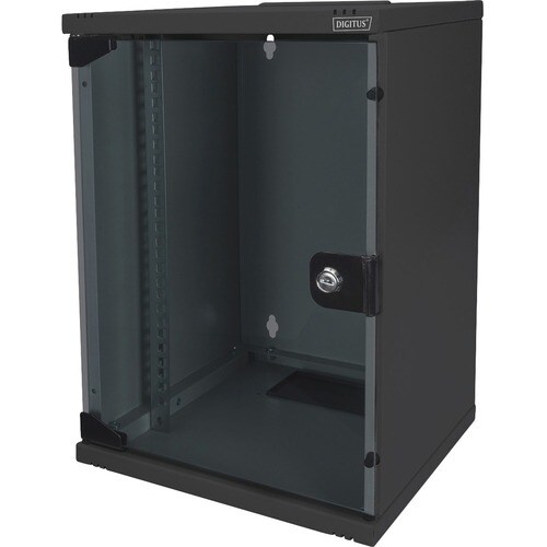 Digitus 9U Wall Mountable Enclosed Cabinet Rack Cabinet for Networking, LAN Switch, Patch Panel - 254 mm Rack Width - Jet 
