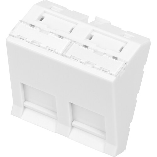 Digitus Frontplatte - 2 x Gesamtzahl Buchse(n) - Acrylnitril-Butadien-Styrol (ABS), Polycarbonat - Weiß - 1 - 2 x Ungelade