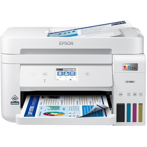 Epson ET-4850 Wireless EcoTank Inkjet Multifunction Printer - Colour - Copier/Fax/Printer/Scanner - 4800 x 1200 dpi Print 