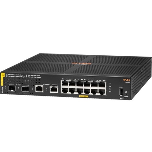Aruba CX 6000 12 Ports Manageable Ethernet Switch - Gigabit Ethernet - 10/100/1000Base-T, 1000Base-X - 3 Layer Supported -