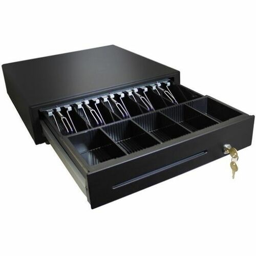 Adesso MRP-16CD Cash Drawer - 5 Bill - 8 Coin - 1 Media Slot - 3 Lock Position - Serial Port - Steel - 99.1 mm Height x 40