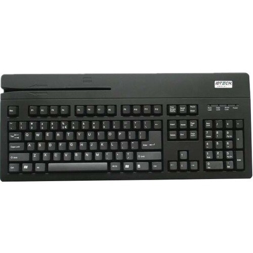 ID TECH Versakey Teclado POS - 105 Key(s) - Leitor de fita magnética - USB - Preto