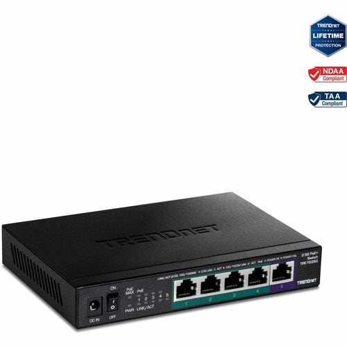 TRENDnet TPE-TG350 5 Ports Ethernet Switch - 2.5 Gigabit Ethernet - 2.5GBase-T - TAA Compliant - 2 Layer Supported - 7.83 