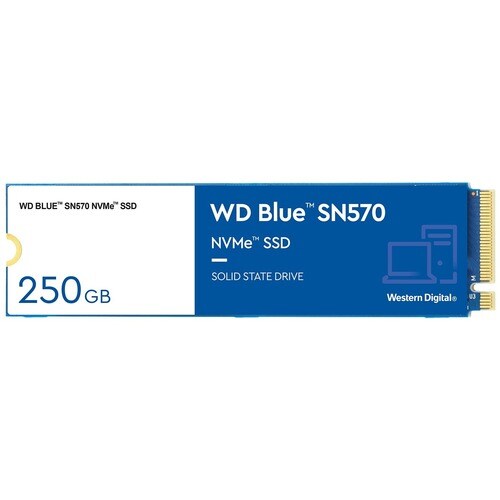 WD Blue SN570 WDS250G3B0C 250 GB Solid State Drive - M.2 2280 Internal - PCI Express NVMe (PCI Express NVMe 3.0 x4) - 150 