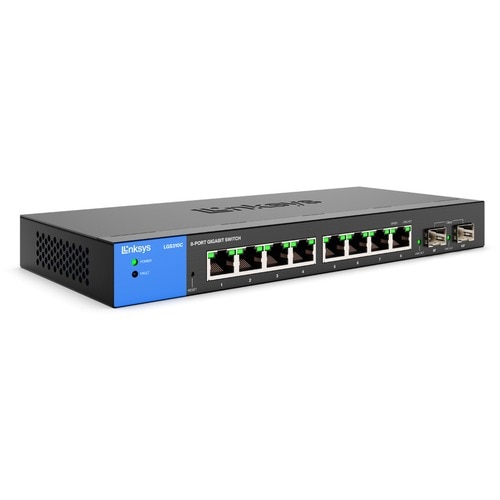 Linksys 8-Port Managed Gigabit Ethernet Switch with 2 1G SFP Uplinks - 8 Ports - Manageable - Gigabit Ethernet - 10/100/10