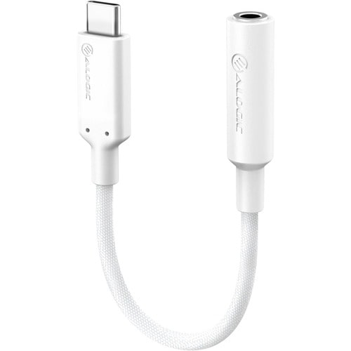 ALOGIC Elements PRO 10cm USB-C to 3.5mm Audio Adapter - White - 3.94" Mini-phone/USB-C Audio Cable for Audio Device, Phone