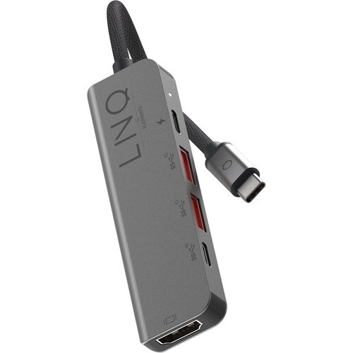 LINQ USB-Typ C Docking Station für Notebook/Tablet/Smartphone - 100 W - Schwarz, Grau - 4K, Full HD - 3840 x 2160, 1920 x 
