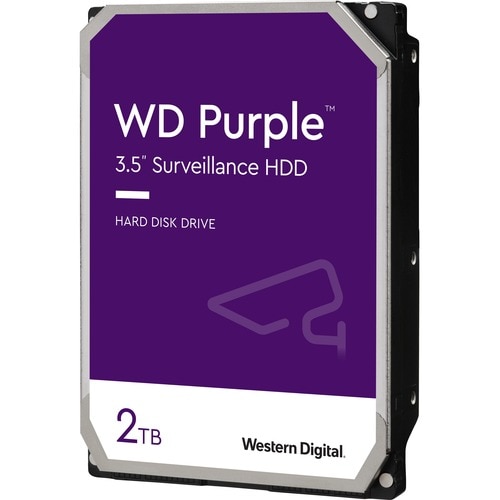 WD Purple WD22PURZ 2 TB Hard Drive - 3.5" Internal - SATA (SATA/600) - Conventional Magnetic Recording (CMR) Method - Vide