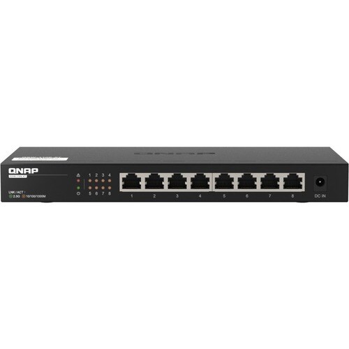 QNAP QSW-1108-8T 8 Ports Ethernet Switch - 2.5 Gigabit Ethernet - 2.5GBase-T - 2 Layer Supported - 18 W Power Consumption 