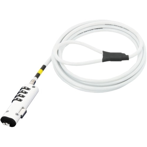 Câble de verrouillage MOBILIS Pour Ordinateur - 1,80 m Câble - 4-chiffres - Blanc - Acier - Pour Ordinateur