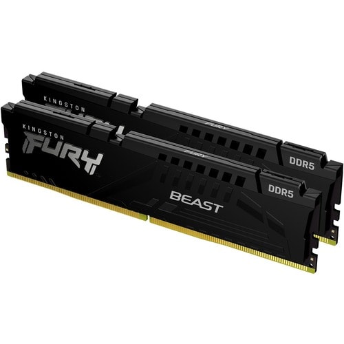 Kingston FURY Beast Módulo RAM para Placa-mãe - 32 GB (2 x 16GB) DDR5 SDRAM - 5200 MHz - CL40 - 1.25 V - ECC no disco - 28