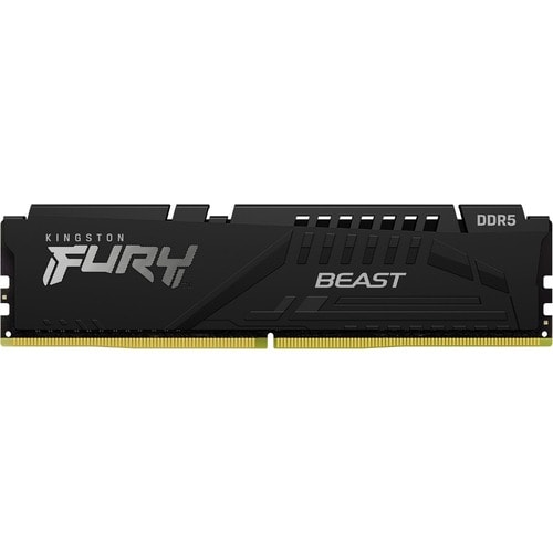 Kingston FURY Beast RAM Module for Motherboard - 16 GB (1 x 16GB) DDR5 SDRAM - 5200 MHz - CL40 - 1.25 V - On-die ECC - 288