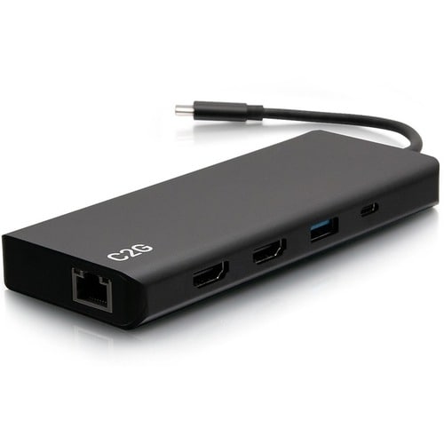 C2G USB C Docking Station - Dual Monitor Docking Station with 4K HDMI, USB, Ethernet, and AUX - Power Delivery up to 60W -