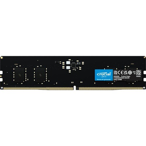 Crucial RAM Module for Motherboard, Desktop PC - 8 GB - DDR5-4800/PC5-38400 DDR5 SDRAM - 4800 MHz - CL40 - 1.10 V - On-die