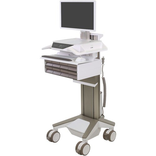 Ergotron CareFit Medical Trolley - TAA Compliant - 8 Drawer - Push/Pull Handle - 17.01 kg Capacity - 4 Casters - 127 mm Ca