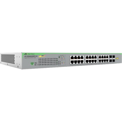 Allied Telesis GS950 V2 GS950/28PS V2 24 Ports Manageable Ethernet Switch - Gigabit Ethernet - 10/100/1000Base-T, 100/1000