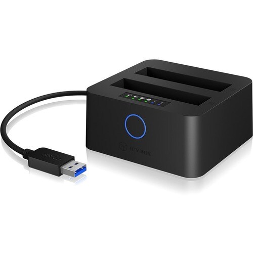 ICY BOX IB-2502CL-U3 Drive Dock - USB 3.0 Host Interface - UASP Support External - Black - 2 x HDD Supported - 2 x Total B