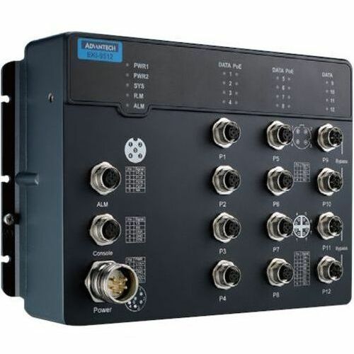 Advantech EKI-9512G-4GMPX-AE Ethernet Switch - 12 Ports - Manageable - Gigabit Ethernet, Fast Ethernet - 10/100/1000Base-T