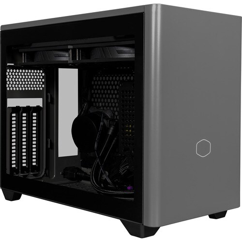 Cooler Master NR200P MAX NR200P-MCNN85-SL0 Computer Case - Mini-tower - Black, Gray - Steel, Mesh, ABS Plastic, Tempered G