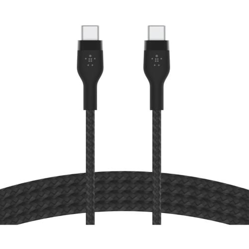 Belkin 60W USB-C to USB-C Cable - 480 Mbps - Silicone, Braided - M/M - 2m/6.6ft - Black - 6.56 ft USB-C Data Transfer Cabl