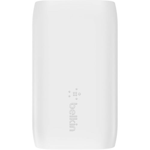 Belkin 37W Portable Dual Port USB-C Wall Charger - 1xUSB-A (12W), 1xUSB-C (30W) - Fast Charging - Power Adapter - White -