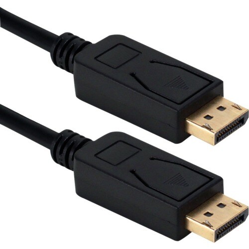 QVS 3ft DisplayPort 2.0 UltraHD 16K Black Cable with Latches - 3 ft DisplayPort A/V Cable for Audio/Video Device, Computer