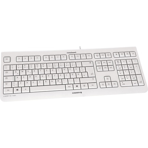 CHERRY KC 1000 Keyboard - Cable Connectivity - Light Grey - LPK Keyswitch - Calculator, Email, Browser, Sleep Hot Key(s) -