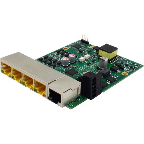 Brainboxes Embedded Industrial 5 Port PoE+ 10/100 Ethernet Switch - 5 Ports - Fast Ethernet - 10/100Base-T - 2 Layer Suppo
