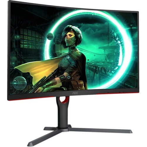 AOC CQ27G3S 27" Class WQHD Curved Screen Gaming LCD Monitor - 16:9 - Black, Red - 27" Viewable - Vertical Alignment (VA) -