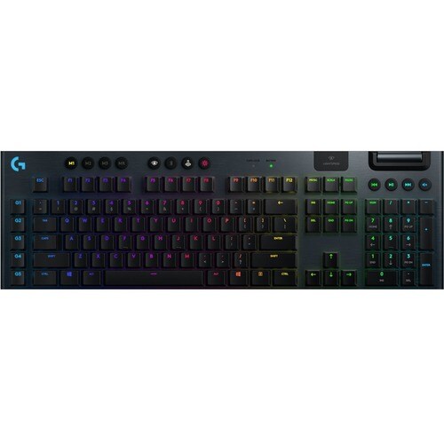 Logitech G G915 Gaming Keyboard - Wireless Connectivity - USB Interface - RGB LED - Scroll Wheel - Portuguese - Carbon - M