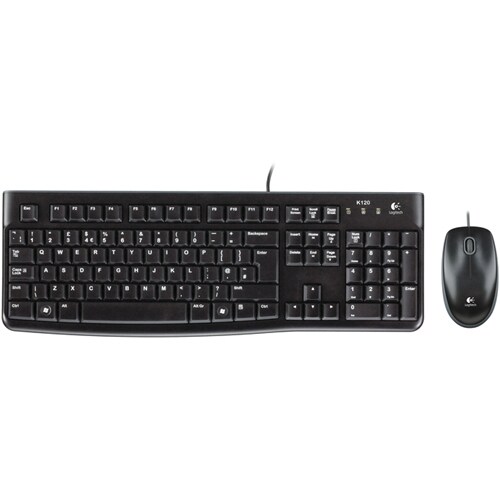 Logitech MK120 Teclado e rato - QWERTY - Inglês (EUA) - USB Cabo Teclado - USB Cabo Rato - Ótico - 1000 dpi