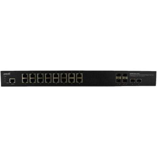 Lantronix Managed Hardened Gigabit Ethernet PoE+ Rack Mountable Switch - 16 Ports - Manageable - Gigabit Ethernet, 10 Giga